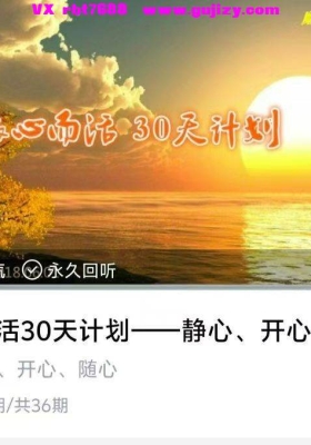 【依心而活】30天计划——静心、开心、随心 36期音频合集💰5