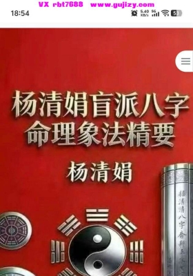 《杨清娟盲派八字命理象法精要》💰5