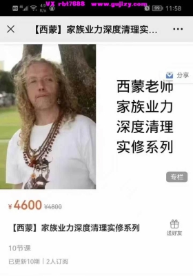 西蒙家族业力深度清理实修系列（帮你清理业力的同时帮你分析业力）11节视频课💰5