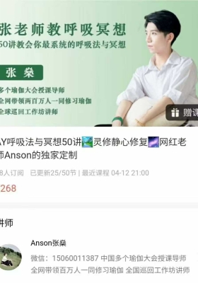 呼吸法与冥想 25集 灵修静心修复网红老师Anson的独家定制💰5