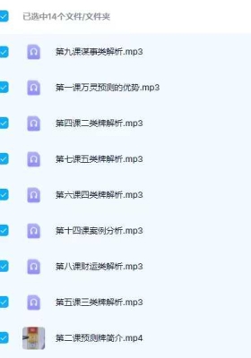 【万灵预测】独家万灵预测班 14集音频课 ￥5