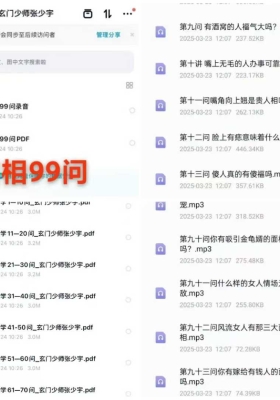 面相99问-玄门少师张少宇  音频➕文档💰5