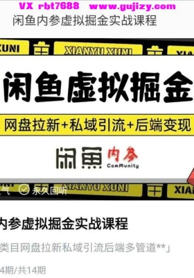 【闲鱼】闲鱼内参虚拟掘金实战课｜躺赚管道搭建指南视频课💰5