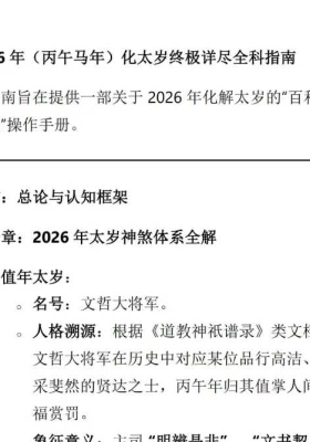 【马年化太岁】2026 年（丙午马年）化太岁终极详尽全科指南 电子版💰5
