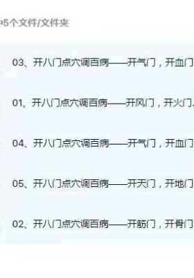 鲍蕾主讲开八门点穴调百病 视频5集💰5