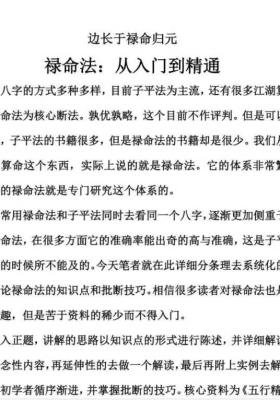 禄命法入门到精通💰5