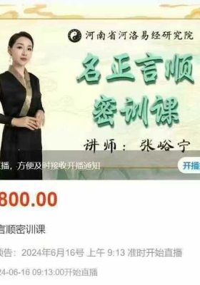 河洛易经学院 张峪宁老师 姓名学大课：名正言顺密训课9集视频💰5