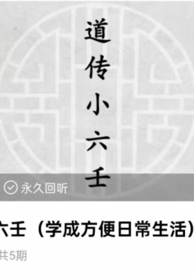 黑耀道传小六壬视频5集￥5