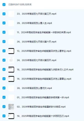 道源老师2025年最新数字能量高级班怎么看人生29个视频课💰5