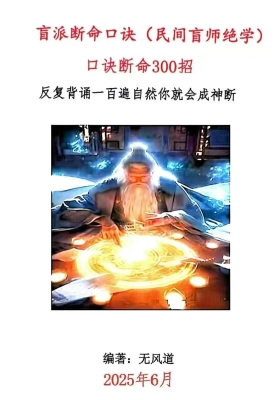无风道《盲派断命口诀：（民间盲师绝学）口诀断命300招、反复背诵一百遍自然你就会成