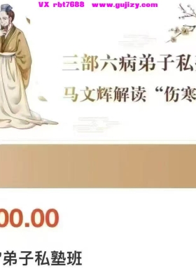 【经方好课】马文辉 三部六病“伤寒论”弟子私塾班158讲视频课💰5