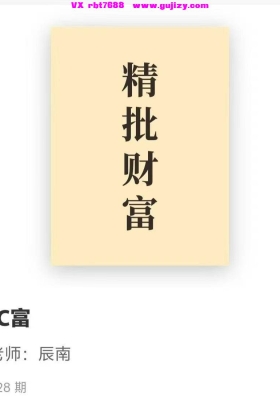 如是禅说最新精批财富（主讲老师：辰南）28集视频课💰5