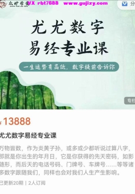 尤尤数字易经专业课20集视频课💰5