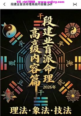 段建业盲派命理·高级内容篇｜理法·象法·技法（2026年完整版）💰5