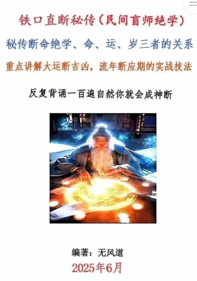 无风道-铁口直断秘传：《秘传断命绝学、命、运、岁三者的关系》￥5