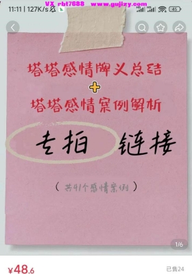 【塔罗】俪夏 TL感情牌义总结+案例解析课 三册合集电子版💰6