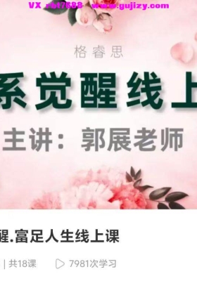 【富足人生】关系觉醒.富足人生线上课 18集视频💰5