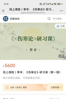 线上课程-李辛《伤寒论》研习课第一期16课视频 ￥10