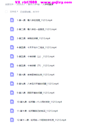 鼎丰老师【四柱八字】基础，进阶，高阶，弟子班共四套课程💰12